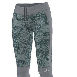 Brand New Adidas Womens Supernova Climacool Q4 3/4 Graphic Tight Gray LARGE